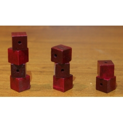 Kostka drewniana lakierowana bordo 15mm